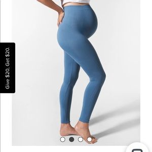 Blanqi Everyday Maternity Support Leggings Black and Oil Blue